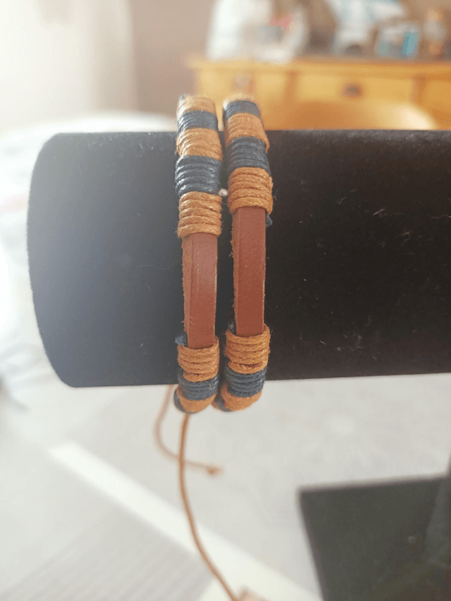 Bracelet cuir et corde 