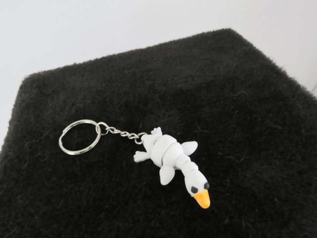 Porte clé oie blanche 