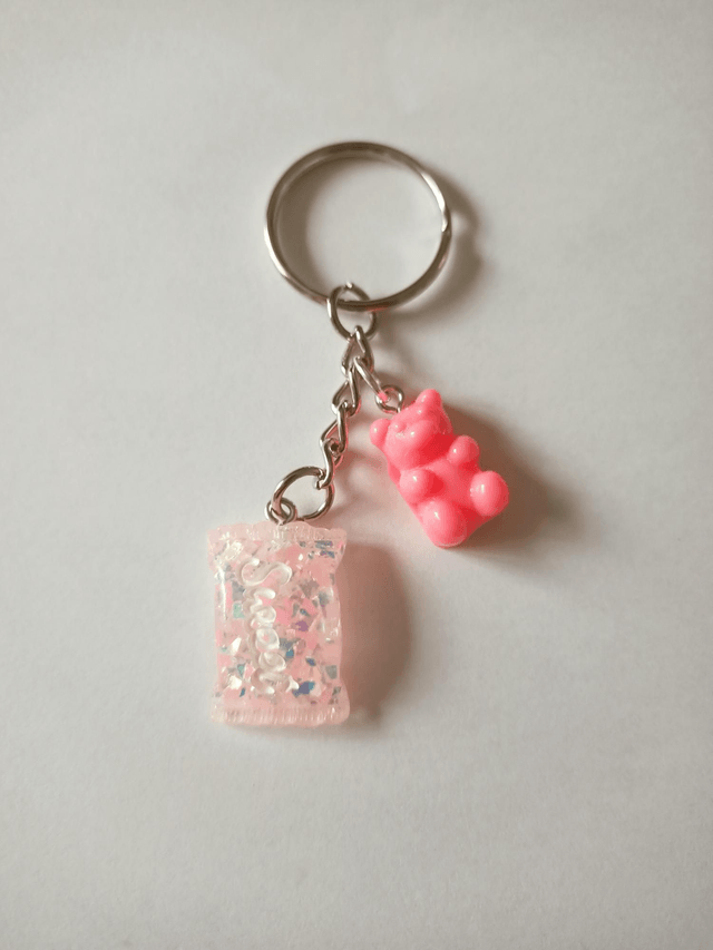 Porte clés bonbons rose 