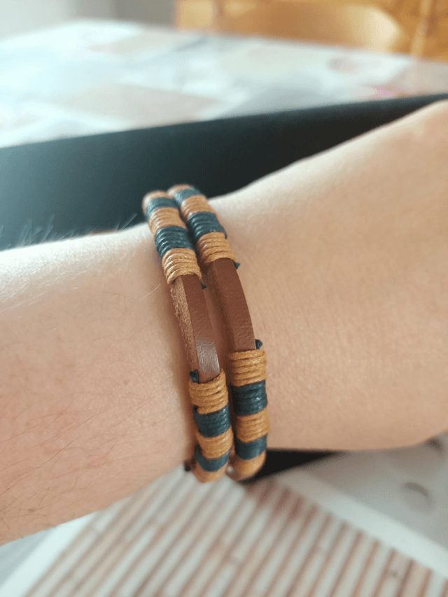 Bracelet cuir et corde 