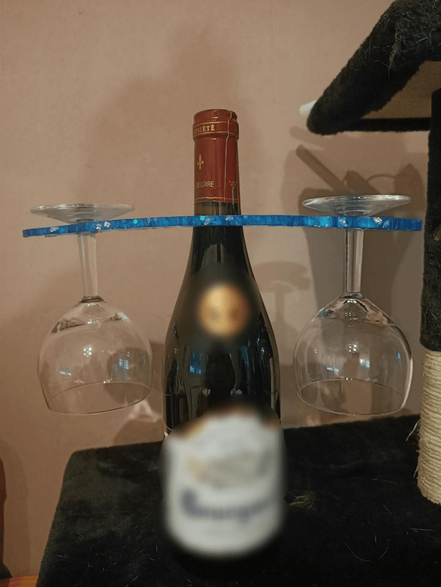Support bouteille et verres 