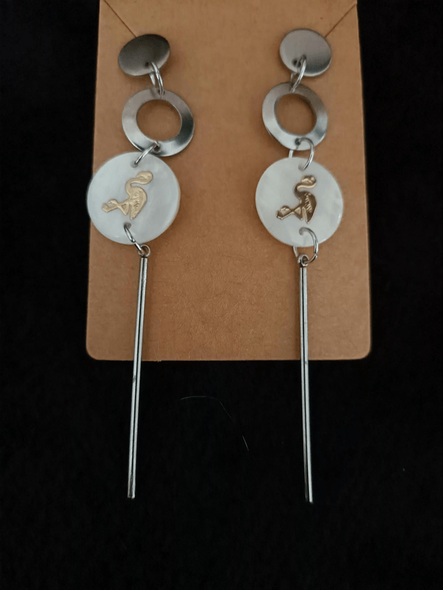 Boucles d'oreilles Flamant longue 