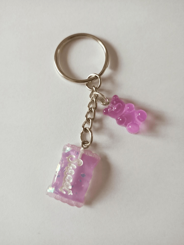 Porte clés bonbons violet 