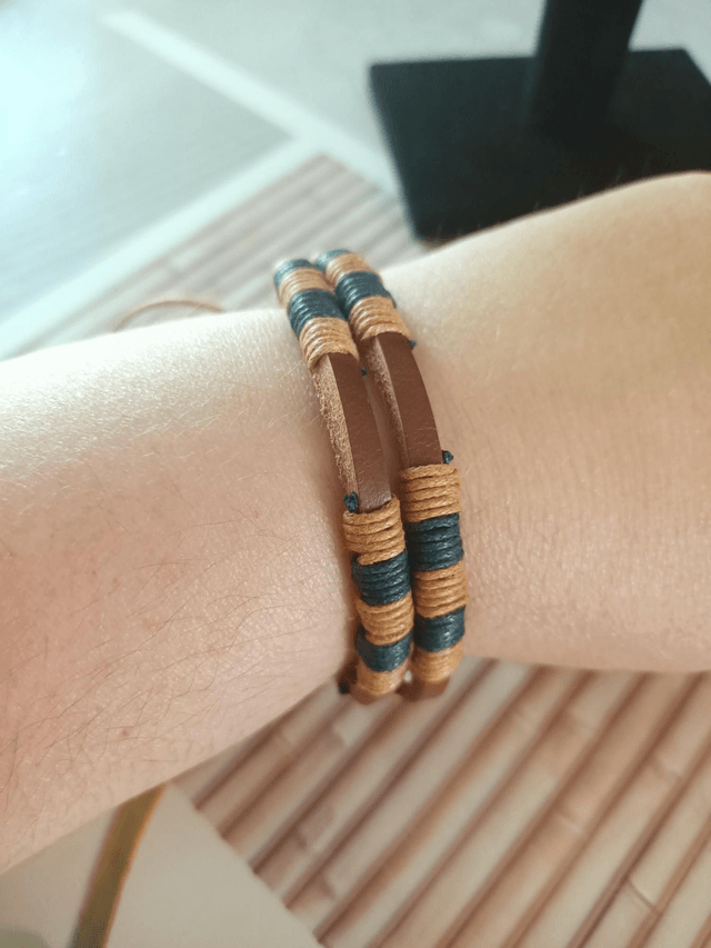 Bracelet cuir et corde 