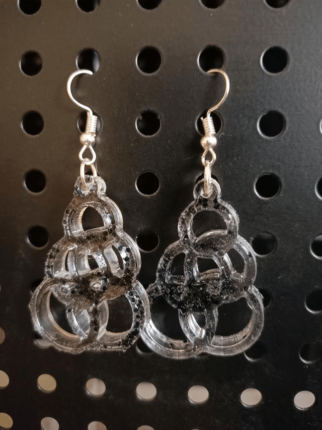 Boucles d'oreilles résine paillettes 