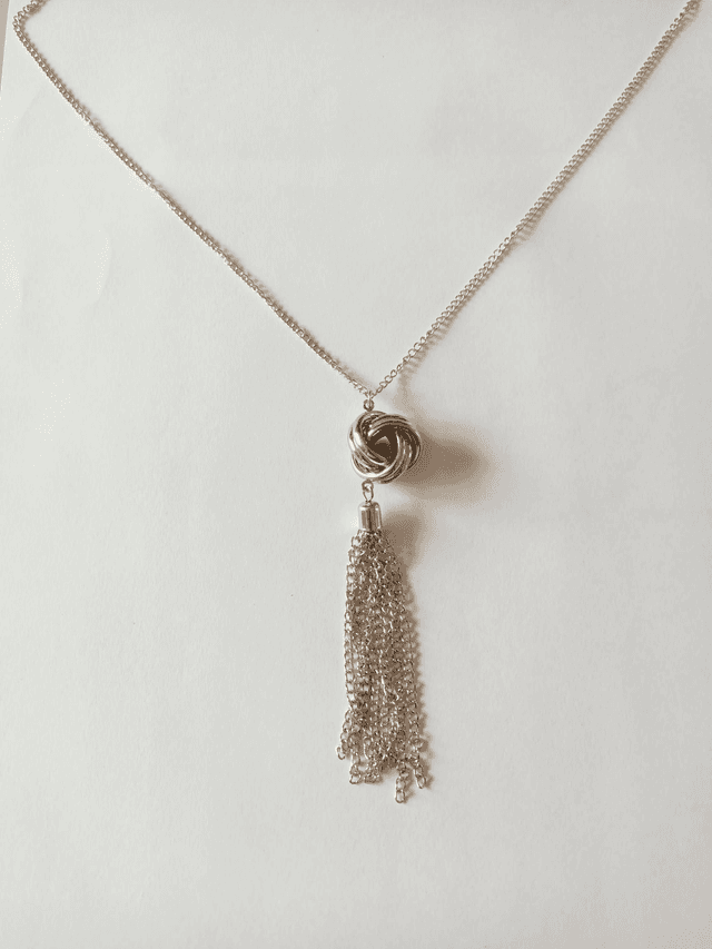 Sautoir bohème argenté 