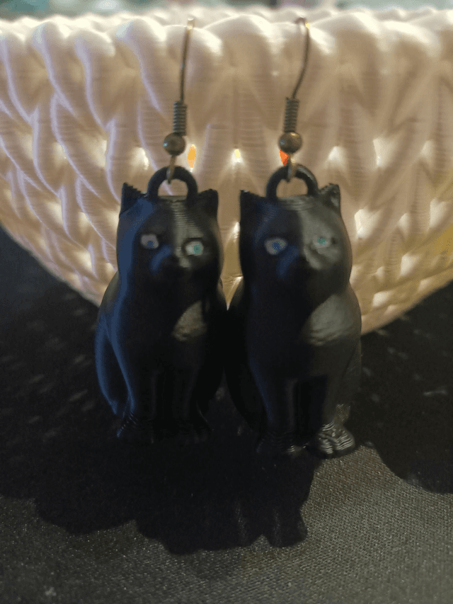Boucles d&#039;oreilles chats noir 