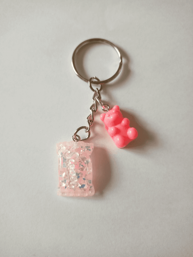Porte clés bonbons rose 