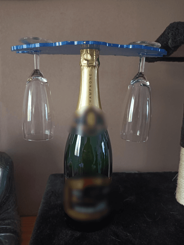 Support bouteille et verres 