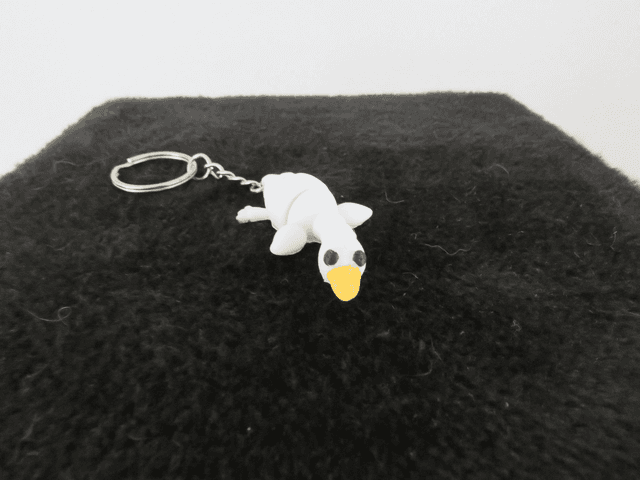 Porte clé oie blanche 